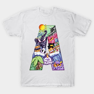 Initial Letter A doodle art T-Shirt